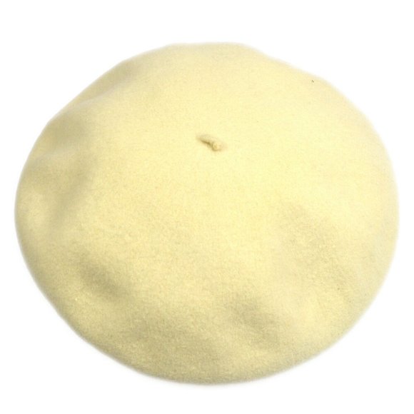 CHANEL CC Logos Hat Beret Ivory Women's Accessories Authentic - Picture 2 of 7